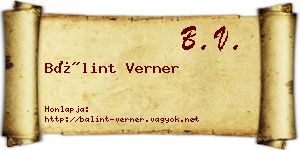 Bálint Verner névjegykártya
